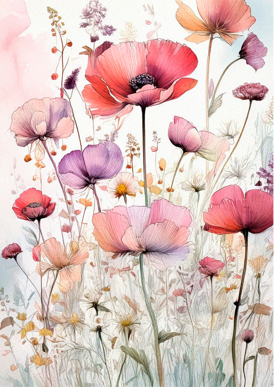 Velvet Wildflowers Botanical Wall Art