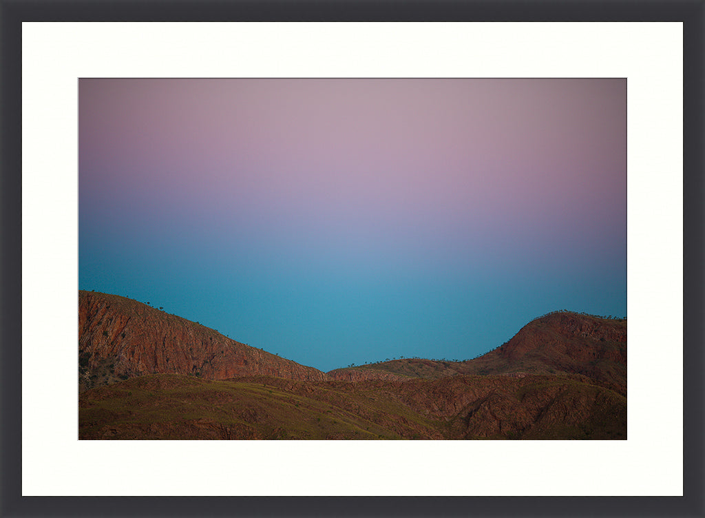 Wall Art Print, Australian Landscape Photography, Nature Photography Black Frame, purple and blue mountain