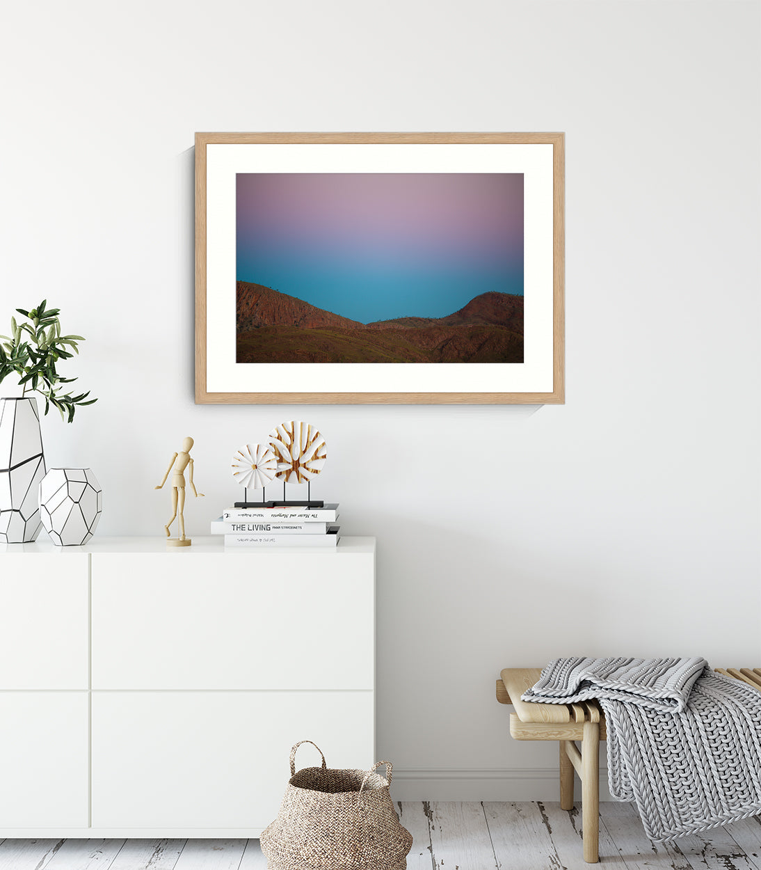 Wall Art Print, Australian Landscape Photography, Nature Photography Timber Framed, purple and blue mountain