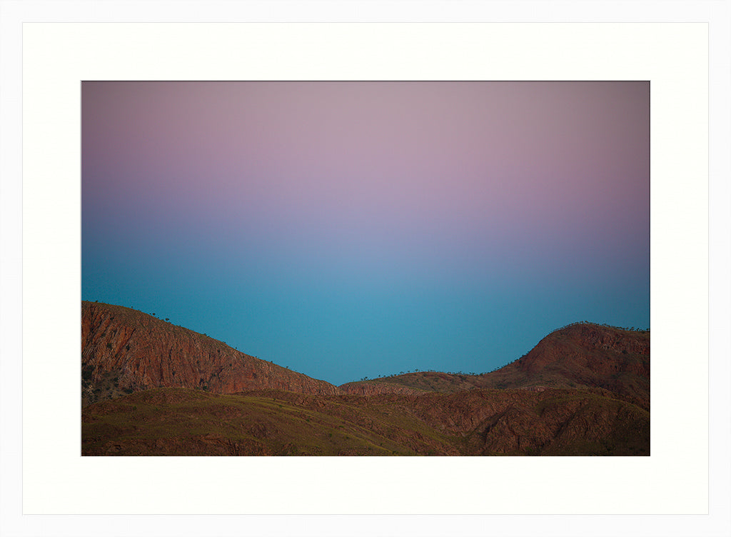 Wall Art Print, Australian Landscape Photography, Nature Photography White Frame, purple and blue mountain
