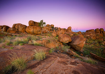 Australian Landscape Photograph, Nature Photography, Wall Art Print, Purple and Pink Rocks
