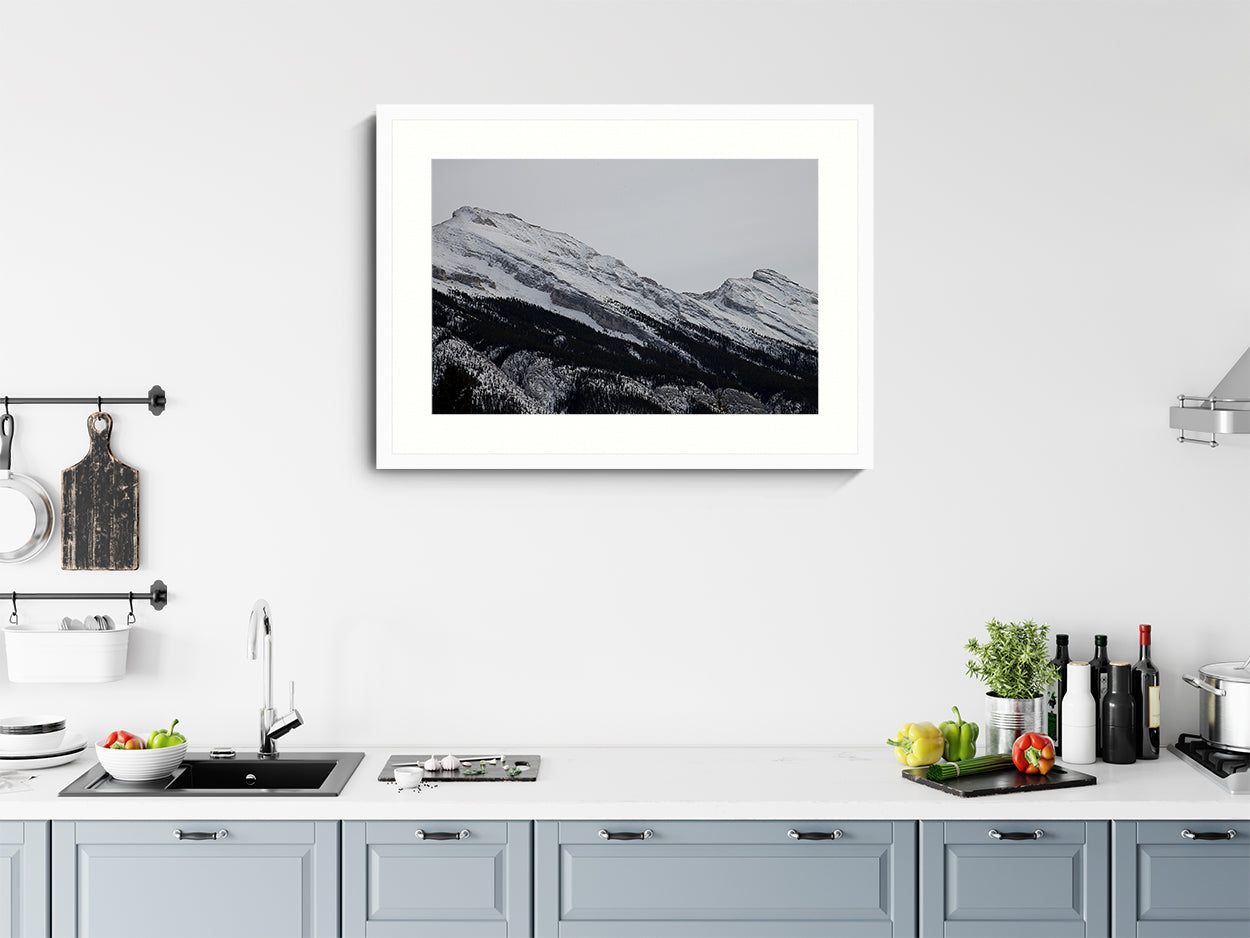 nature photography snow peaked mountains, landscape photography, black and white prints, wall art for living room